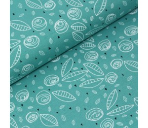 Biojersey - Vintage Roses türkis